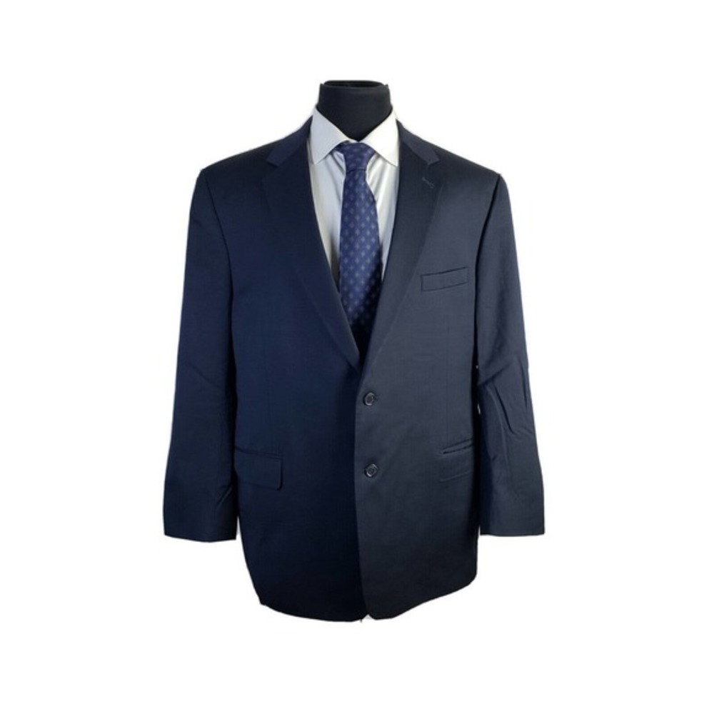 Jos A Bank Signature Solid Navy Blue‎ 2 Button Wool Blazer Mens 48R